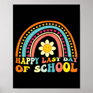 Affiche Arc-en-ciel heureux dernier jour d'école pour les