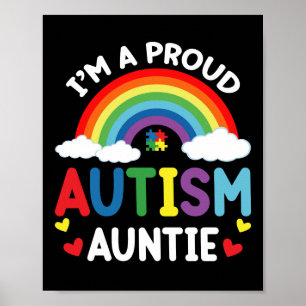 Affiche Arc-en-ciel Je suis une fière tante autiste Sensib