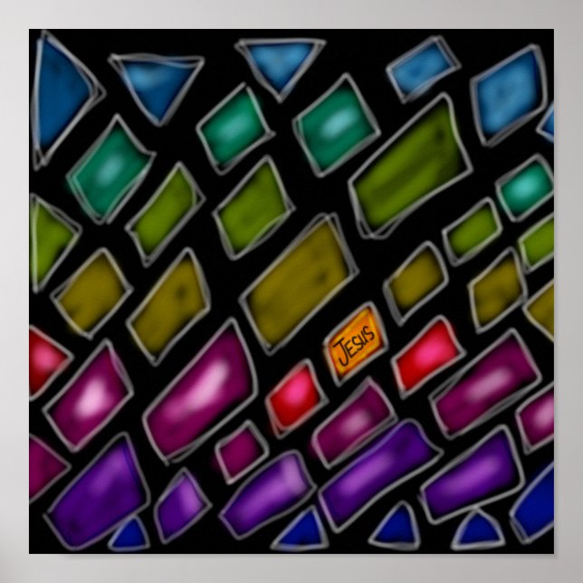 Affiche Arc-en-ciel "Jésus la lumière du monde" (Devant)