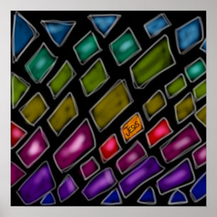 Affiche Arc-en-ciel "Jésus la lumière du monde"