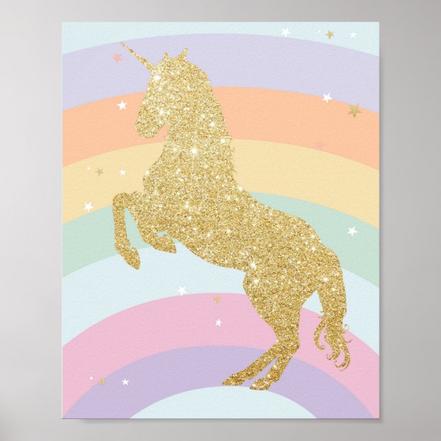 AFFICHE ARC-EN-CIEL LICORNE MAGIQUE (Devant)
