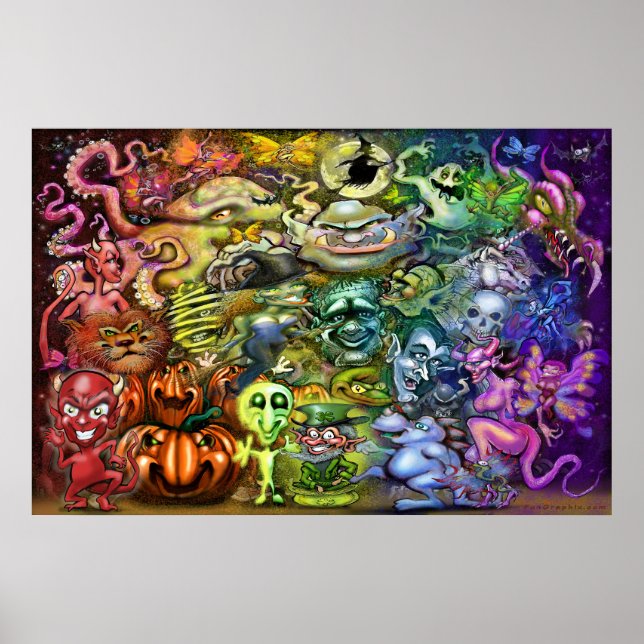 Affiche Arc-en-ciel Magique de Créatures (Devant)