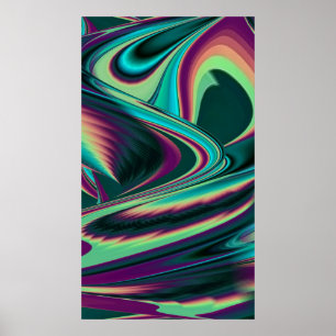 Affiche Arc-en-ciel métallique Abstrait futuriste