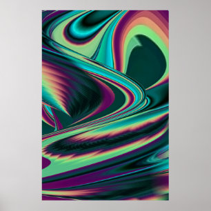 Affiche Arc-en-ciel métallique Abstrait futuriste
