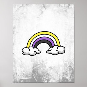 Affiche Arc-en-ciel Nonbinaire Mignon