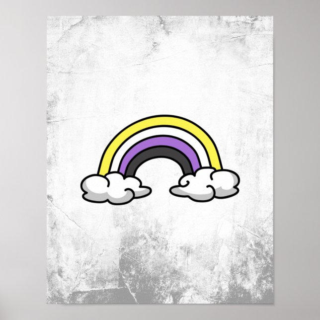 Affiche Arc-en-ciel Nonbinaire Mignon (Devant)