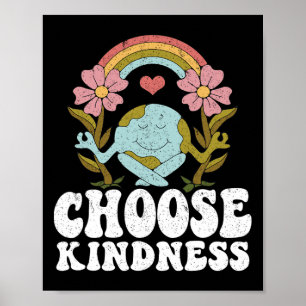 Affiche Arc-en-ciel positif Hippie de paix Choisissez Kind