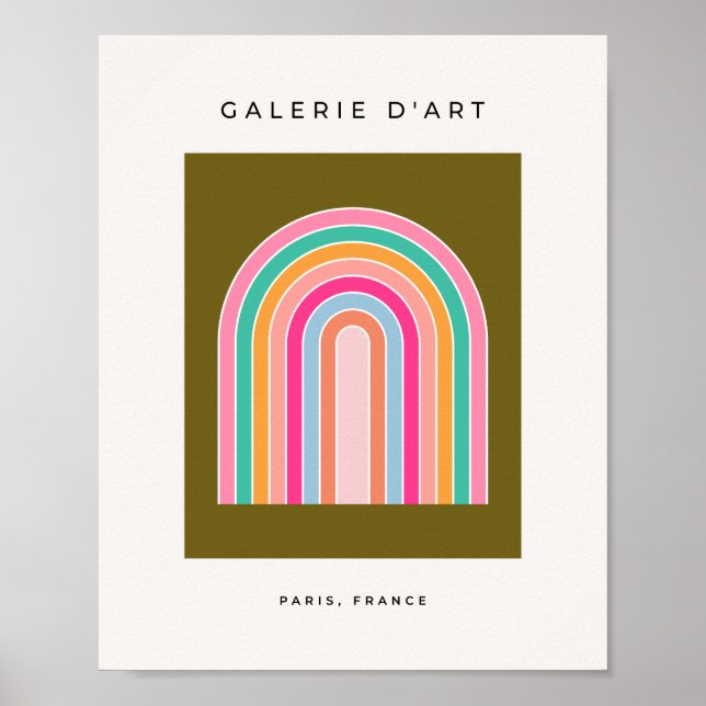 Affiche Arc-en-ciel rétro coloré (Devant)