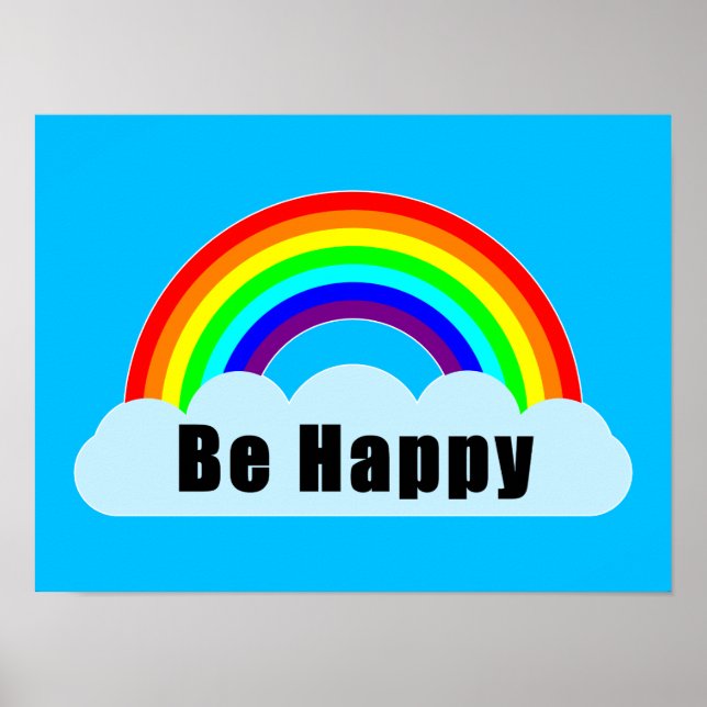 Affiche ARC-EN-CIEL - Soyez Heureux (Devant)