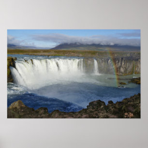 Affiche Arc-en-ciel sur la cascade de Godafoss, Islande