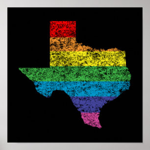 Affiche arc-en-ciel texan