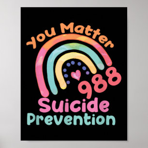 Affiche Arc en ciel Vous 988 Prévention du suicide
