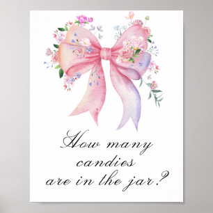 Affiche Arc floral bébé shower - devinez combien de bonbon