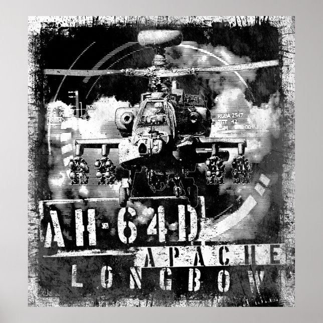 Affiche Arc long Apache AH-64D (Devant)