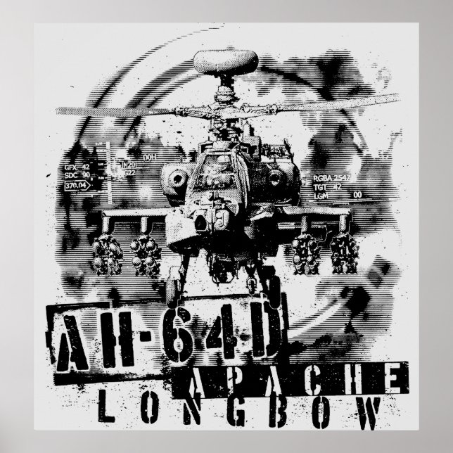 Affiche Arc long Apache AH-64D (Devant)
