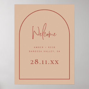 Affiche Arc moderne Terracotta Blush Palm Mariage Accueil