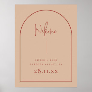 Affiche Arc moderne Terracotta Blush Palm Mariage Accueil
