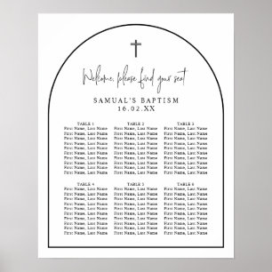 Affiche Arc noir blanc minimaliste Baptême de siège graphi