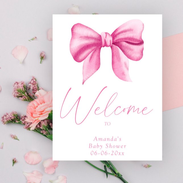 Affiche Arc rose - baby shower de bienvenue (Créateur téléchargé)