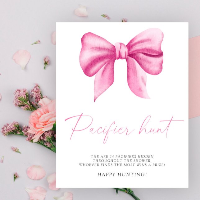 Affiche Arc rose - chasse à la suce jeu de baby shower (Créateur téléchargé)