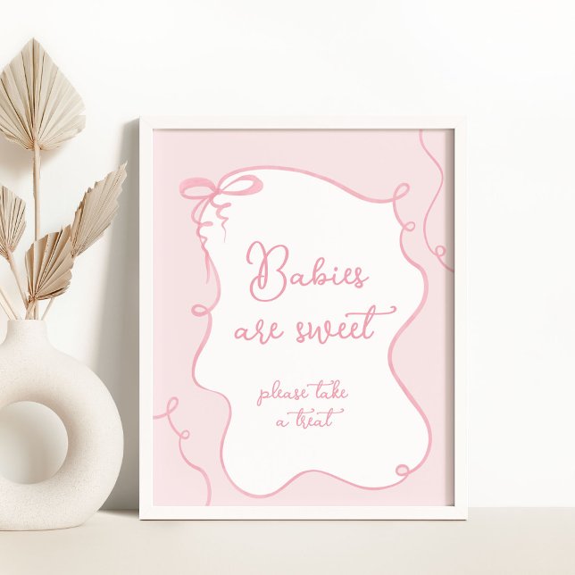 Affiche Arc rose minimum Les bébés sont baby shower doux (Créateur téléchargé)