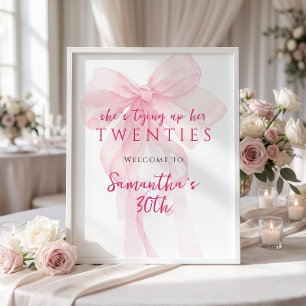 Affiche Arc rose nouant sa vingtaine, bienvenue pour son 3