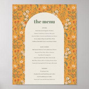 Affiche Arc Super Jaune Arc Floral Mariage Menu Post