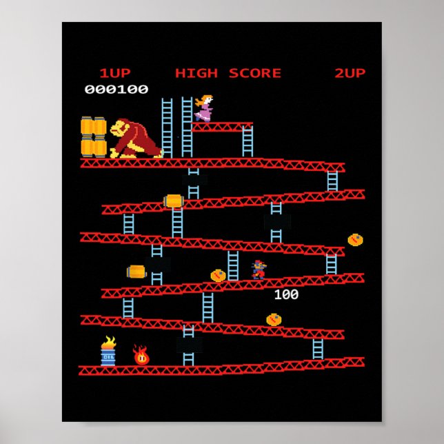 Affiche Arcade de jeux Console de jeu vidéo rétro Jeux vid (Devant)