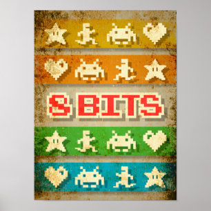 Affiche Arcade de Pixels Gamer 8 Bits