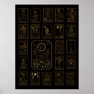 Affiche Arcanes Majeurs du Tarot - Avec la Lune