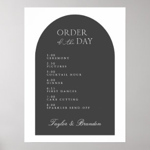 Affiche Arch Order of Day Wedding Event Time Welcome Sign
