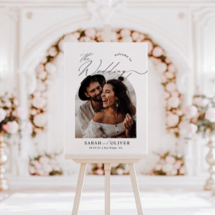 Affiche Arch Photo Modern Script Mariage Bienvenue