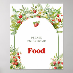 Affiche Arch Watercolor Berry Sweet Wild Strawberry food