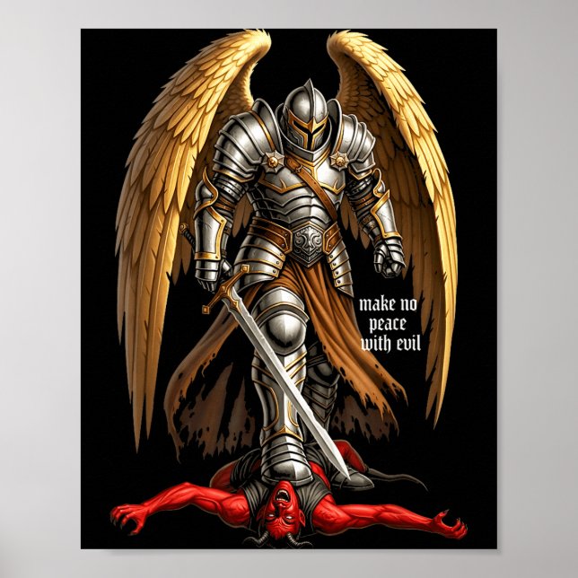 Affiche Archangel Michael Faith Design Make No Peace With  (Devant)
