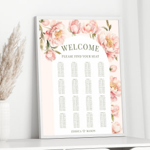 Affiche Arche à Mariage  Arche à pivoines rose