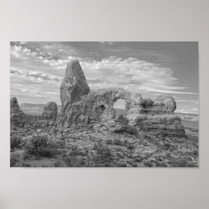 Affiche Arche à tourelle, noir et blanc, Parc national des