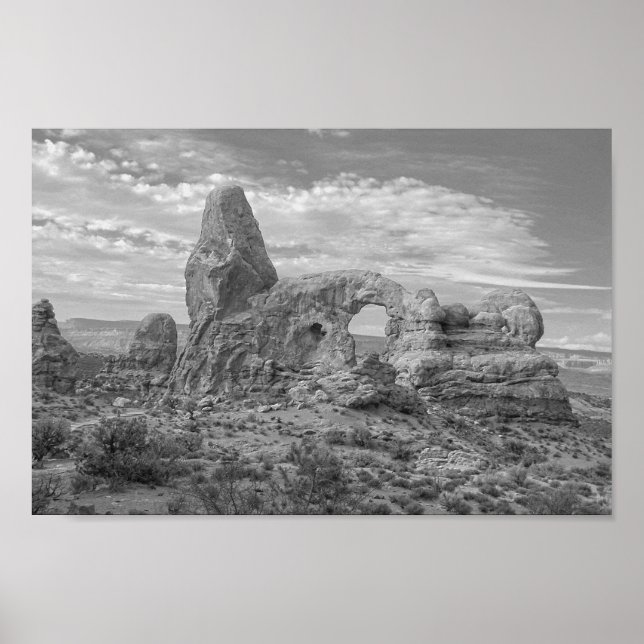 Affiche Arche à tourelle, noir et blanc, Parc national des (Devant)