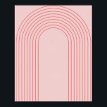 Affiche Arche Boho Vintage rose et rouge arc-en-ciel 4<br><div class="desc">Boho milieu du siècle moderne Vintage ligne arc-en-ciel Arch rose et rouge 4</div>