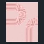 Affiche Arche Boho Vintage rose et rouge arc-en-ciel 5<br><div class="desc">Boho milieu du siècle moderne Vintage ligne arc-en-ciel Arch rose et rouge 5</div>