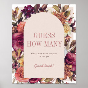 Affiche Arche D'Arche De Serre D'Automne Baby shower Rose 
