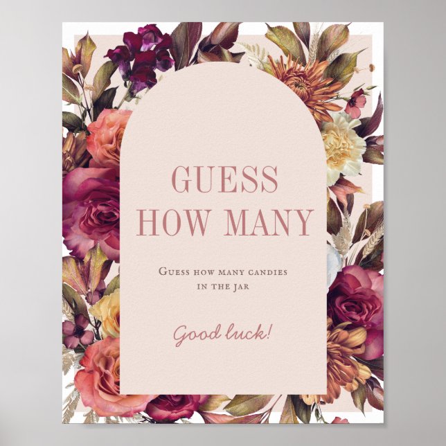Affiche Arche D'Arche De Serre D'Automne Baby shower Rose  (Devant)