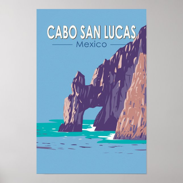 Affiche Arche de Cabo San Lucas Mexique Voyage Art Rétro (Devant)