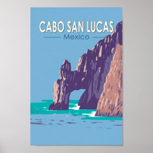Affiche Arche de Cabo San Lucas Mexique Voyage Art Rétro