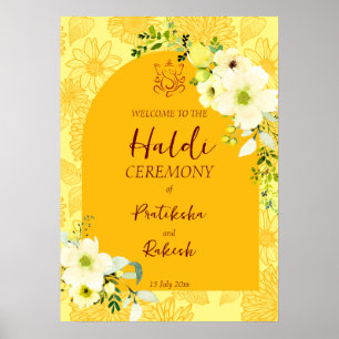 Affiche Arche de fleurs jaunes Signal d'accueil haldi