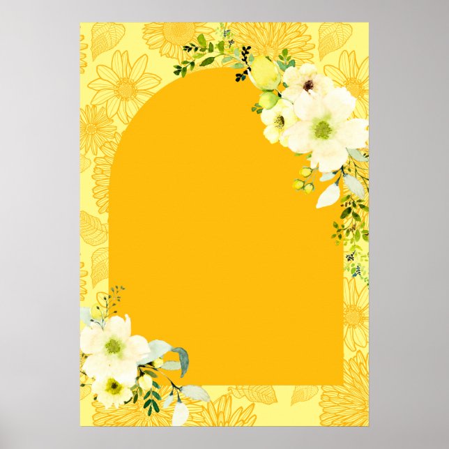 Affiche Arche de fleurs jaunes Signal d'accueil haldi (Devant)