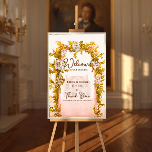 Affiche Arche de Jardin Rustique Bienvenue de Mariage à la