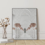 Affiche Arche de la mosquée d'or blanche et Rose<br><div class="desc">Cette belle arche rose fleurie dorée et blanche de la Mosquée est un élégant art de voyage bohème. Idéal pour décorer votre salon. Un fichier numérique téléchargeable est disponible.</div>