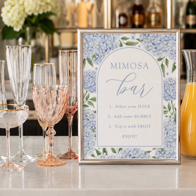 Affiche Arche de mariage avec hydrangeas bleus Bar à Mimos (Créateur téléchargé)