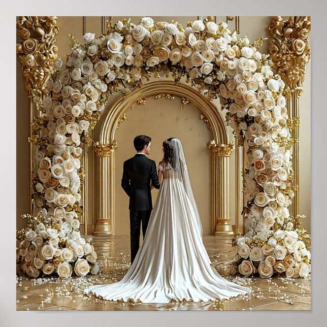 Affiche Arche de mariage Couple romantique Cérémonie (Devant)