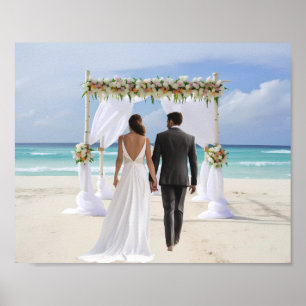 Affiche Arche de mariage plage Fond personnalisé de photog